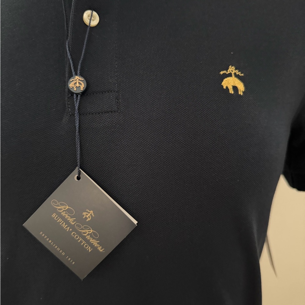 Brooks Brothers Dark Blue Polo Shirt Slim Fit - Picture 2 of 3